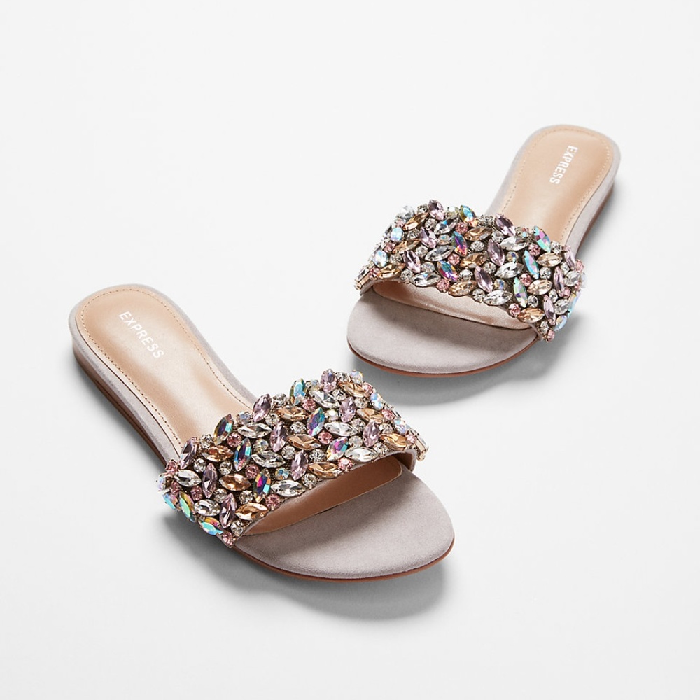 EXPRESS - Jeweled Slide Sandals